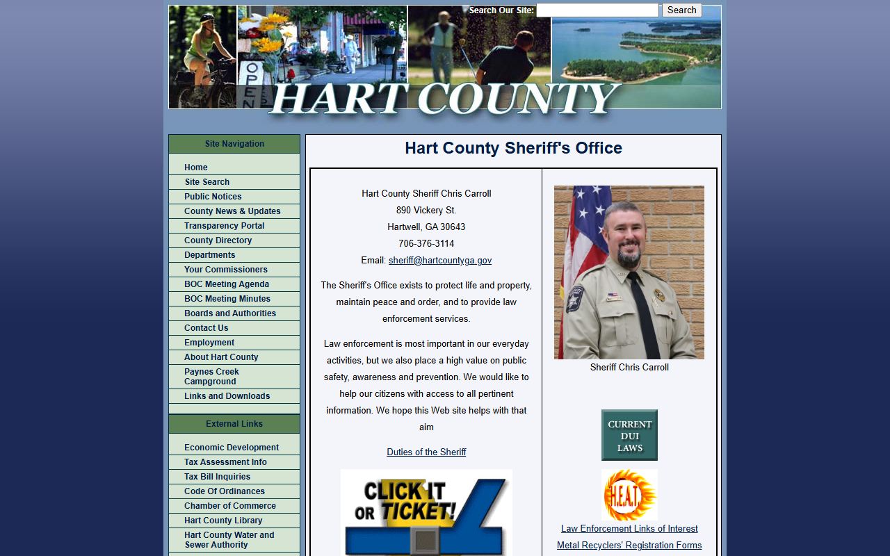 Hart County arrest records sheriff county page