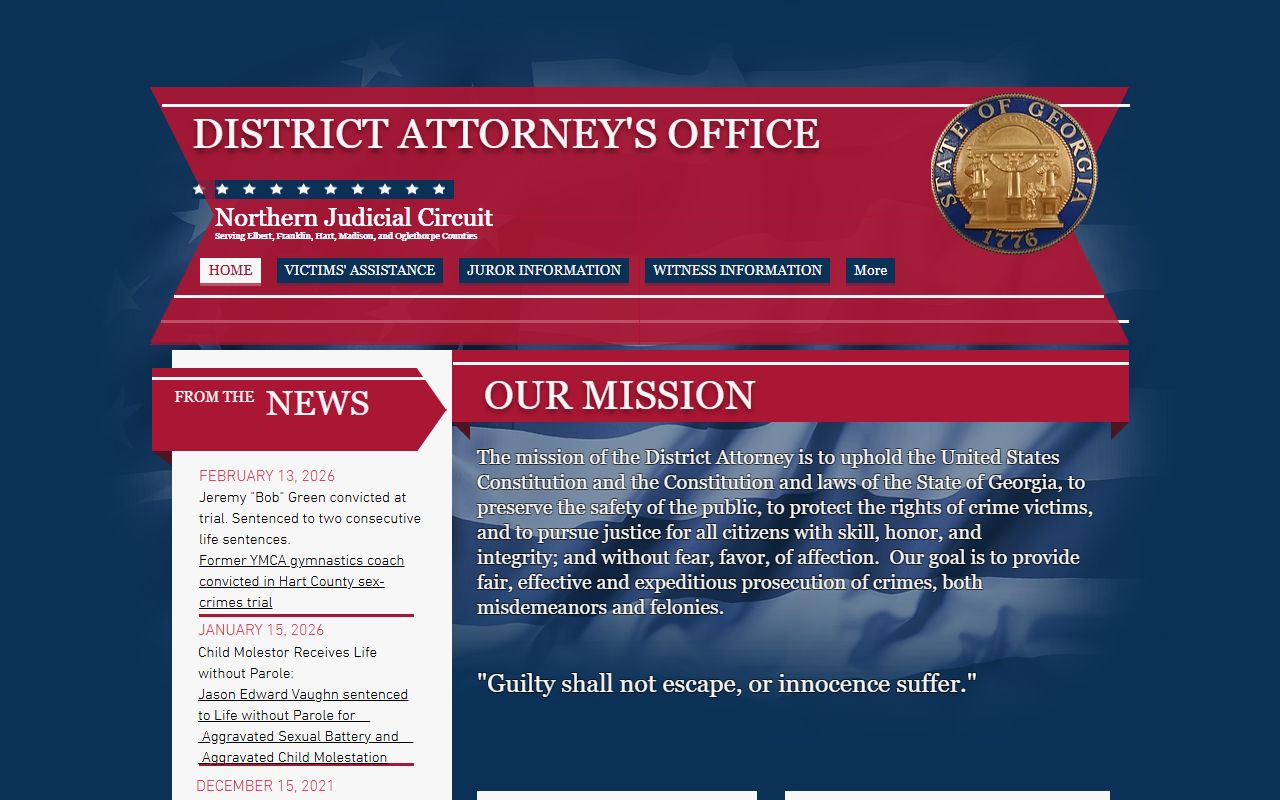 Hart County criminal court records Northern Judicial Circuit District Attorney