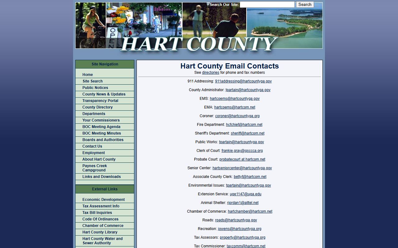 Hart County court records county email contact page