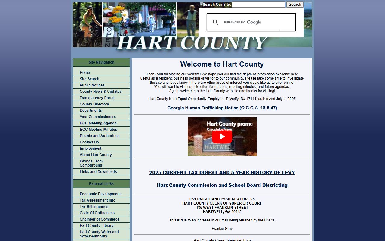 Hart County court records official county homepage
