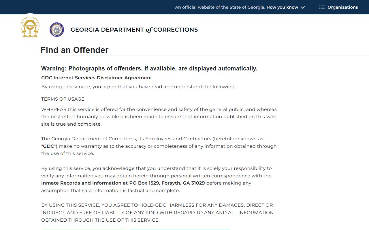 Hart County inmate search Georgia DOC offender query
