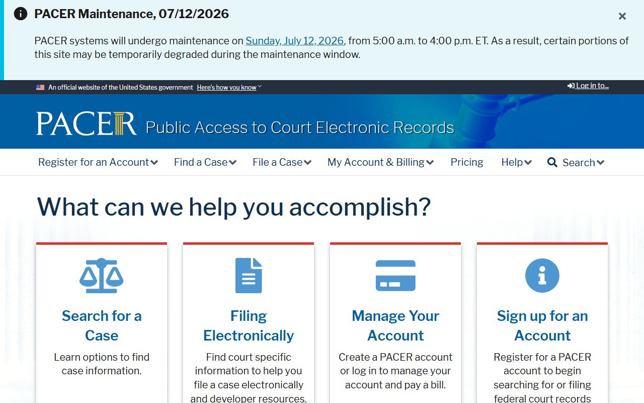 Hart County inmate records PACER public access system