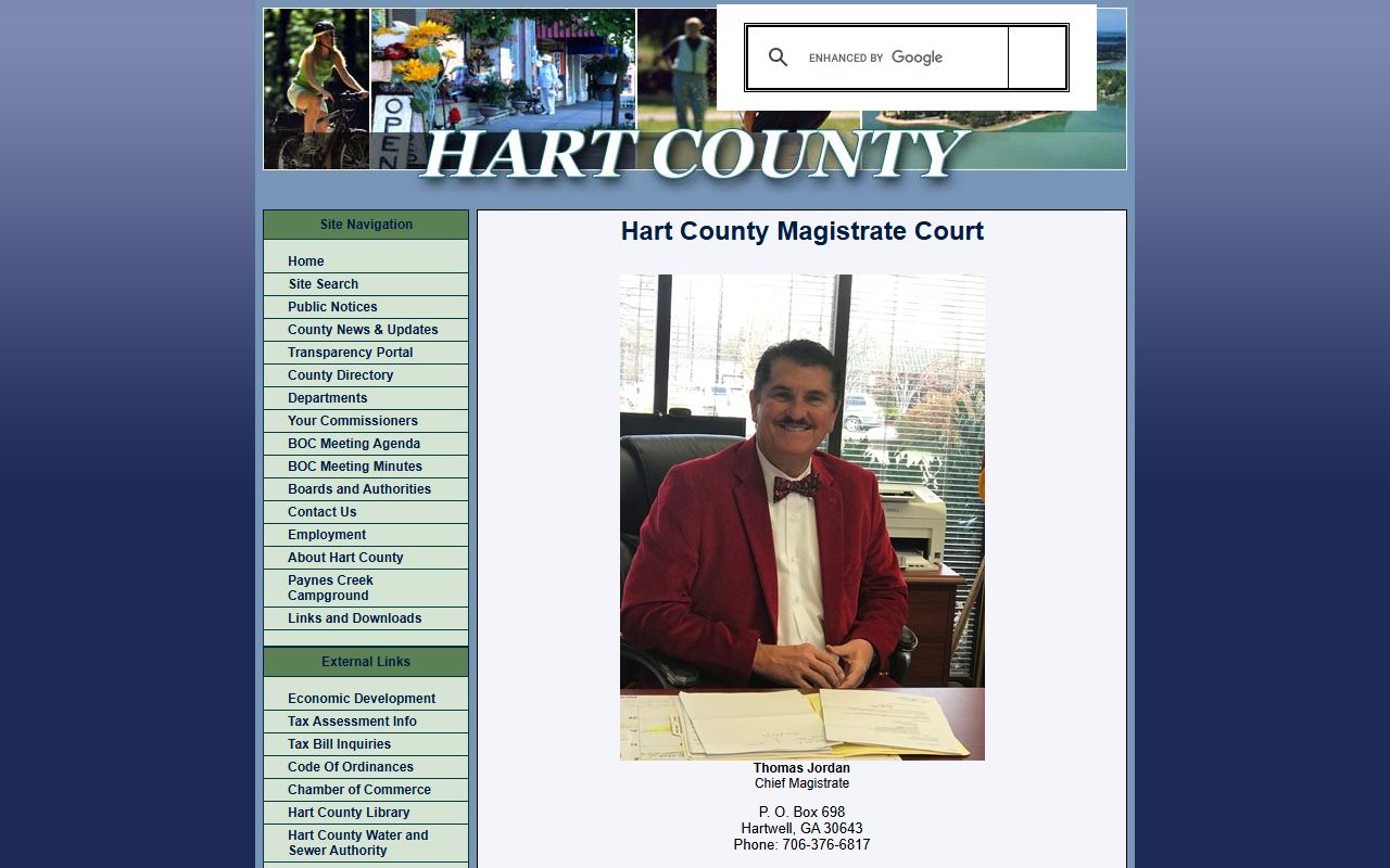 Hart County warrant records Magistrate Court page